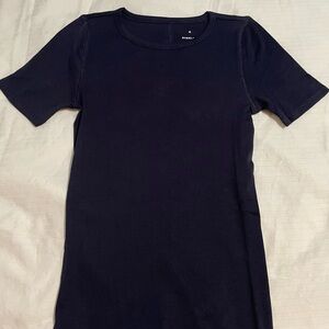 Everlane Luxe Rib Short sleeve Tee - Navy